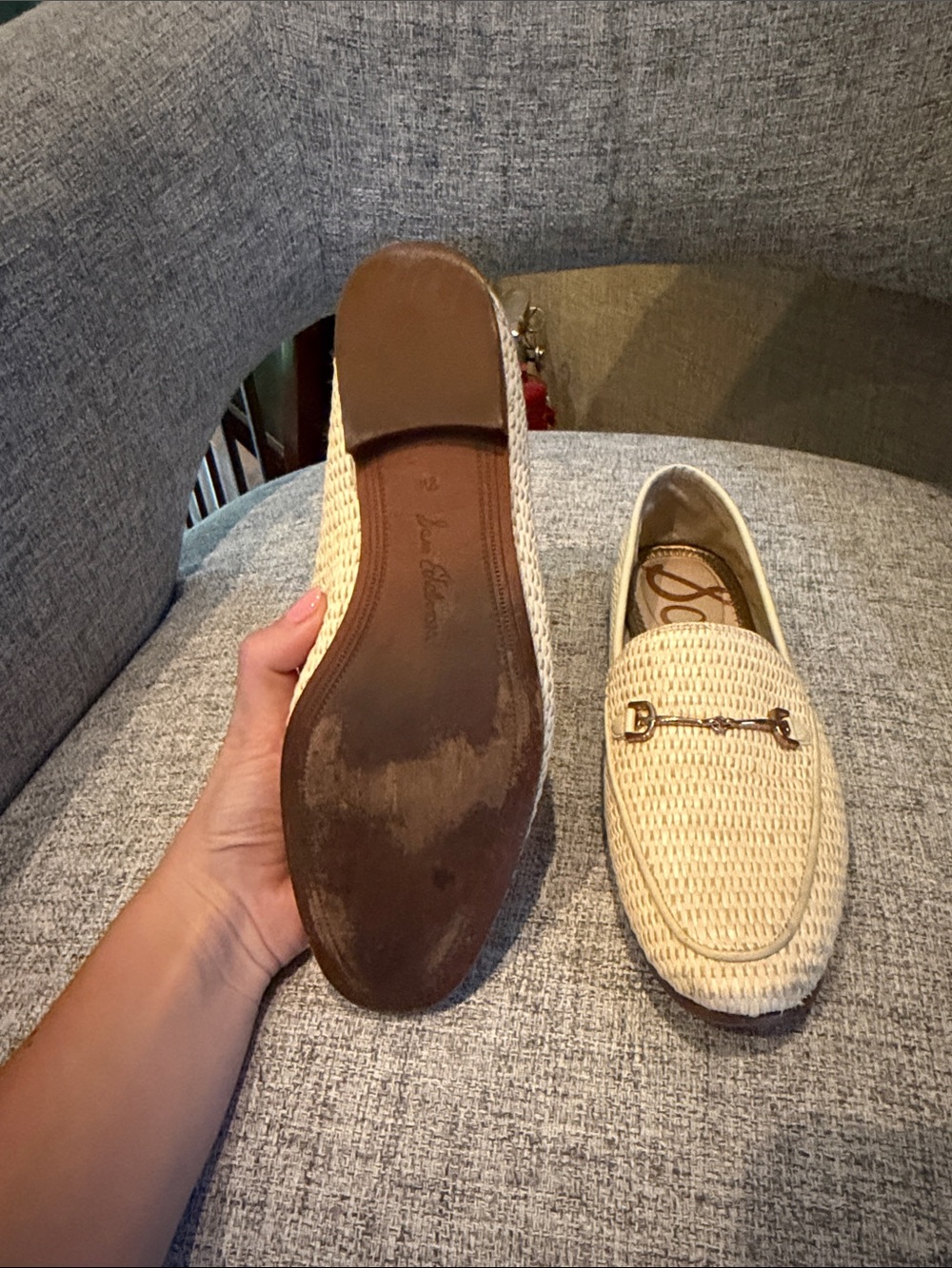 SAM EDELMAN LORAINE LOAFER LINEN RAFFIA - Picture 6 of 6
